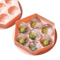 Ice Tray Practical Food Grade 2 Colors Ice Tray Whisky Cocktail Ice Cube Form Ice Cube Mold Kitchen Utensils Round rožinė