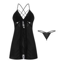 Women Sexy Lingerie Briefs Set Erotic Cross Tied Nightgown Porn Backless Camisole Pajamas Sex Costumes one size