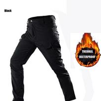 Žieminės flisinės kelnės kargo vyrams, striukės, lauko, žvejybai, neperpučiamos vėjo, iš ryklio odos, žygiams, trekingui, kempingui XXXXL juoda