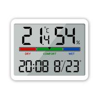 Temperatūros drėgmės matuoklis Daugiafunkcis magnetinio dizaino didelio ekrano elektroninis žadintuvas 8280 balta