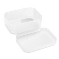 Plastikinė matinio skyriaus laikymo dėžutė su dangteliu biuro konteinerių tvarkykle 1 balta