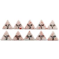 10PCS Polyhedral Dice Set DND Dice for Funny Party Board Game, Opaque Blood Digital Dice D4 D6 D8 D10 D00 D12 D20 beige
