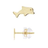 Boucles d'Oreilles - LÉA & ARTHUR - DAUPHIN - Or Jaune 375 - Clou - Enfant geltona