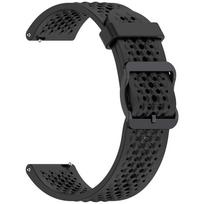 20MM 22MM Universalus skysto silikono dirželis, skirtas Huami amazfit GTS GTS2 GTS3 GTR2 GTR3 GTR4 kvėpuojanti skylutė skirta COROS PACE 2 3 20mm juoda