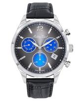 Mathey-Tissot Urban Chrono Odinis Dirželis Juodas Ciferblatas Kvarcinis H411CHALMB Vyriškas Laikrodis juoda