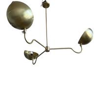 3-Arms Starburst Light Fixture | Mid-Century Modern Brass Orb Sputnik Chandelier | Italian Handmade Ceiling Light Fixture Stylish Home Decor