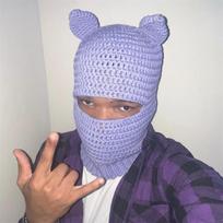 New handmade crocheted skull cat ear ball cap personalized fashionable adult pullover hat Adult 57-59cm gray