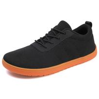 Madingi Nauji Unisex platesni batai kvėpuojantis tinklinis vyriškas basas batai plačiais pirštais Firminiai plokščiapadžiai Minkšti Zero Drop padai Platesni sportbačiai Didelio dydžio 37 black