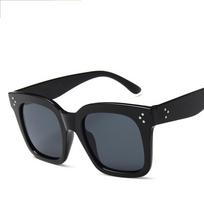 non-polarized Square Oversized Sunglasses Woman Fashion Black Gradient Vintage Rivet Sun Glasses Female Outdoor Shades Driver gray