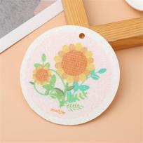 Compressed Dishwashing Wood Pulp Cotton Wipe Compressed Water Absorbent  Pan Wash Cloth Cartoon Thickened Dishwashing Cotton white