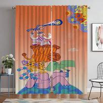 Window Curtain for Room 2 Panel Hermess Elegant Room Curtains Halloween Decoration Shades Partition Home Interior Curtains Child W60xH90cmx2pcs-CL