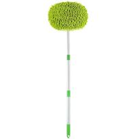 17x24cm Car Wash Mop Brush Handle Extender Windshield Roof Wipe Clean Tool Broom Chenille Foam Washing RV Automobile Accessories yellow