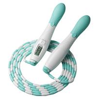 Beaded Jump Rope Skipping Rope Adjustable Length Plastic Segmented Jump Rope Soft Beaded Skipping Rope for Kids Adults white