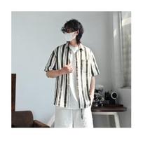 Checkered Retro Shirt Men'S Summer Outfit Hong Kong Style Student Loose And Niche Design Fun New Men'S Top For Outdoor Wear M
