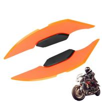 Motorcycle Front Spoiler Side Fairings Winglets Carbon Fibre Fixed Wind Wing Aerodynamic Spoiler For Improved Stability And oranžinė