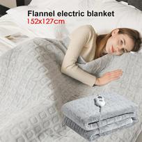 Dvipusis flanelinis audinys Elektrinis šildomas antklodė 6 pavaros Reguliuojama temperatūra 8h Laikas Žieminė flanelė 152x127cm šildoma antklodė Galima skalbti. US Plug gray