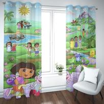 Dora the Explorer Cartoon Home Curtain, Cute Printing Light Filtering Curtains, Living Room, Bedroom, Heat and Sun Protection 100x140cm