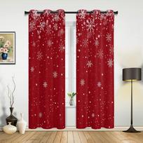 Kalėdos Žiema Sniego Senis Raudonos Langų Užuolaidos Dekoras Namams Miegamajam Virtuvei Svetainei Ornamentas Kalėdinės Dovanos Navidad Užuolaidos 135W x 60H(cm) x1 brown