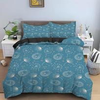 Dandelion Duvet Cover Set White Flower Pattern Polyester Comforter Cover King Queen Full Size For Kids Boys Girls Bedding Set EU single(135x200cm) black
