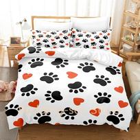Cute Cat Claw Bedding Set Single Twin Full Queen King Size Bed Set Adult Kid Bedroom Duvetcover Sets Print Anime Bed Sheet Set 70x133cm 2pcs orange