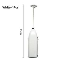 Electric Egg Beater Milk Frother For Coffee Household Kitchen Mini Stainless Steel Coffee Milk Tea Blender White and Black white