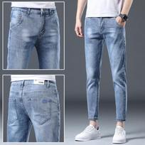 2024 Spring/Summer Thin Men'S Nine Cent Jeans Slim Fit Versatile Simple Nine Cent Small Leg Pants Trendy 27