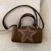 Vintage Fashion Pop Suede Sweet Cool Crossbody Bag Cute All-Matching Niche Design Feeling Female Round Brown Small Square Pack gray