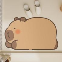 Kapibala Bathroom Floor Mat Dialgae Mud Absorbent Mat Cute Kitchen Non-slip Mat Toilet Toilet Waterproof Mat 40 * 60Cm diatom mud