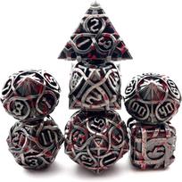 Desktop RPG Metal Polyhedron Dice Group DND Dice Group of Dungeons and Dragons raudona