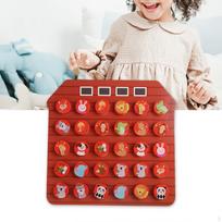 Wood Chess Board Game Memory Interactive Classic Strategy Teaser Toys for Leisure Animal beige