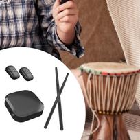 Oro būgnai su būgnų lazdelėmis Elektrinių būgnų lazdelių rinkinys Garso adapteris Kišeninio dydžio būgnas skirtas Pedal Audio Adapter black