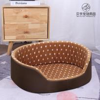 Cat Kennel and Kennel for All Seasons  Winter Warm Cat Pet Mat  Semi-enclosed Polka Dot Kennel  Cat Mat and Pet Bed S:38*29*13CM white