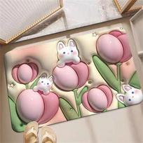Absorbent Floor Mat, Diatom Mud Anti-skid Pad, Expansion 3d Three-dimensional Foot Pad, Anti-drop Cartoon Rabbit Quick-drying Bathroom Pad 40*60CM
