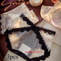 3pcs 5pcs/set Women Panties Mesh Sexy Briefs Lingerie Female Underwear L beige