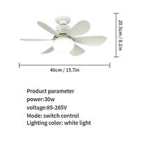 LED Ceiling Fan Light E26/E27 Base 30W  Dimming Suitable For Living Room Study Household Use 85-265v balta