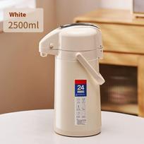 Air Pressure Hot Water Bottle 4L Large Capacity Open Water Bottle Pressing Hot Water Bottle Glass Inner Tank brown
