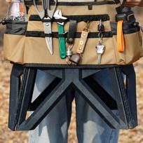 Stool Mount Tool Bag Folding Cover Sleeve Wrap for Camping Outdoor chaki