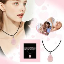 Drop Shaped Crystal Necklace, Energy Crystal Stone Pendant Adjustable Rope Gemstone Jewelry, Perfect Gift For Women & Men(1PC) One Size balta