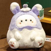 Kawaii Viršutinis Torto Elfas Pliušinis Žaislas Violetinis Triušis Rožinė Kiaulytė Geltonas Lokys Žalias Šuo Pliušinis Viršutinis Vaisių Torto Žaislas Dovana Berniukams 22cm gray