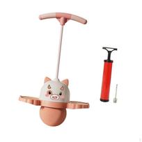 „Tiger Pogo“ kamuolys su rankena, šokinėjantis vaikams, šuolis su pompa, skirtas sportiniam kūnui rožinė