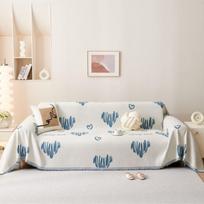 Dust Anti-cat Scratch Protection Cover Sofa Blanket Mat Slipcover  Blue White Blanket Single Four Season Chenille Sofa Cover 180x130