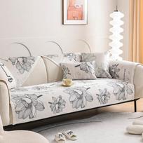 Summer Printed Ice Silk Sofa Cover Anti-slip Skin Friendly Living Room Sofa Cooler Cushion Sofa Cover Fabric Seat Cushion Cover 70x70