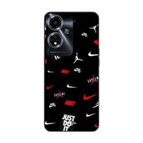 Coque pour Oppo A59 5G NIKE JORDAN BLANC ROUGE fond noir juoda