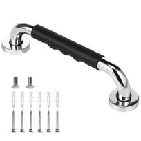 Shower Toilet Handrail Stainless Steel/Plastic Bathroom Tub Grab Bar Anti Slip Prevent Falls for Elderly Safety Support Handle black