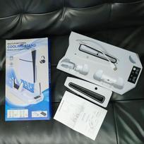 PS5 Slim Console Cooling Bracket & Dual Controller Charging Stand with DE/UHD Fan balta