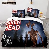 Siren Head Bedding Set Single Twin Full Queen King Size Siren Head Bed Set Aldult Boys Bedroom Duvetcover Sets 3D Print 200x200 70x133cm 2pcs