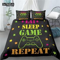 Home Living Luxury 3D Gamepad Print 2/3Pcs Comfortable Duvet Cover PillowCase Bedding Sets Queen and King EU/US/AU Size EU single(135x200cm) gray