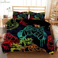 Watercolor Starry Sky Game Controller 3D Printed Quilt Cover 100% Polyester Machine Washable Duvet Cover Bedding Set EU 135x200cm 2PCS