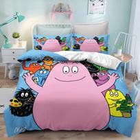 Naujas 3D spaudos animacinis L-Les & B-Barbapapa patalynės komplektas Dvigulis Viengulis Karališkas Antklodės užvalkalas Patalynė Pagalvės užvalkalas Berniukams Mergaitėms Suaugusiems Miegamasis EU Twin 135x200cm