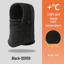 Unisex neperpučiamas žieminis balaklava: Pliusinis gobtuvas, šiltas šalikas ir galvos danga QD059 Camel style, One Size juoda
